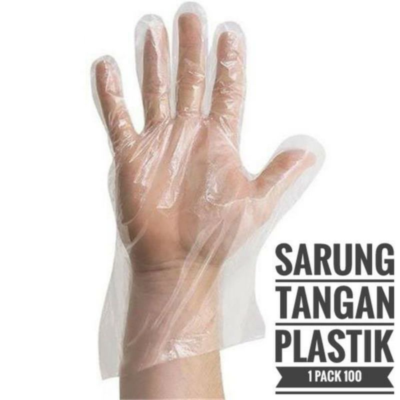 Sarung tangan plastik isi 100 pcs sekali pakai / plastik gloves / Hand gloves sekali pakai