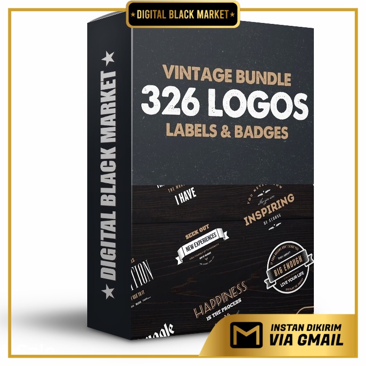 Mega Bundle 326 Vintage Logos Badges - Photoshop &amp; Illustrator