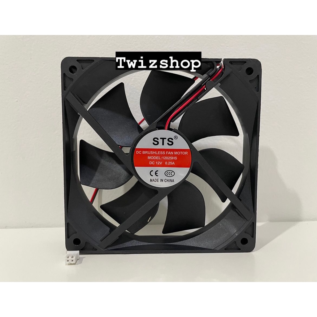 Fan DC 12V 24V 12x12 cm / Kipas DC 12V 24V tebal 2.5 cm 12 Volt 24 Volt