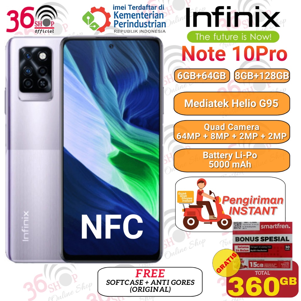 Infinix note 10 Pro [ NFC ] 6GB+64GB 8GB+128GB Garansi Resmi Infinix 1 Tahun