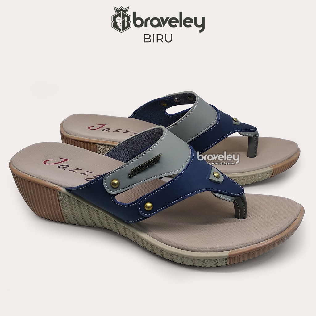  SANDAL JEPIT WANITA WEDGES  SENDAL CEWEK BRAVELEY 