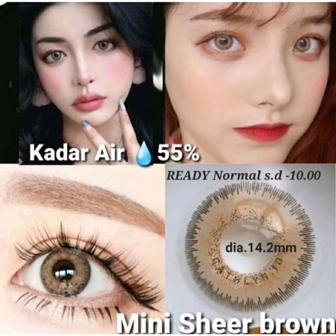 SOFTLENS MINI SHEER BROWN GRAY GREY SOFT LENS MINUS MURAH