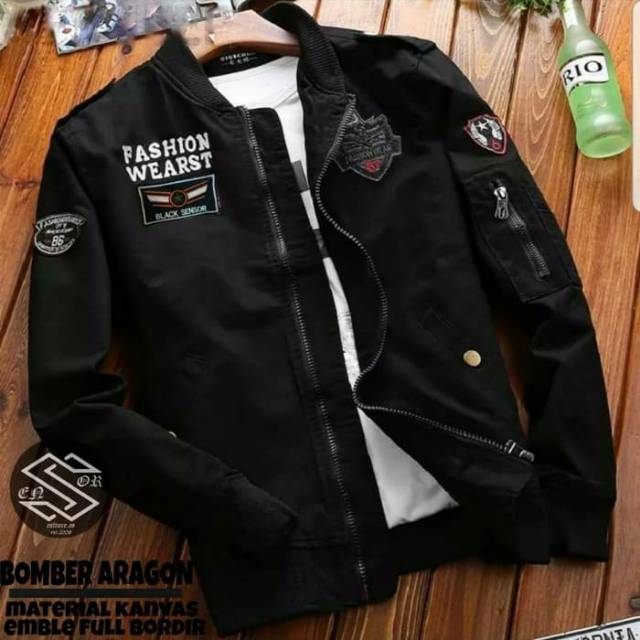 Jaket bomber canvas aragon/jaket-pria/jaket-original