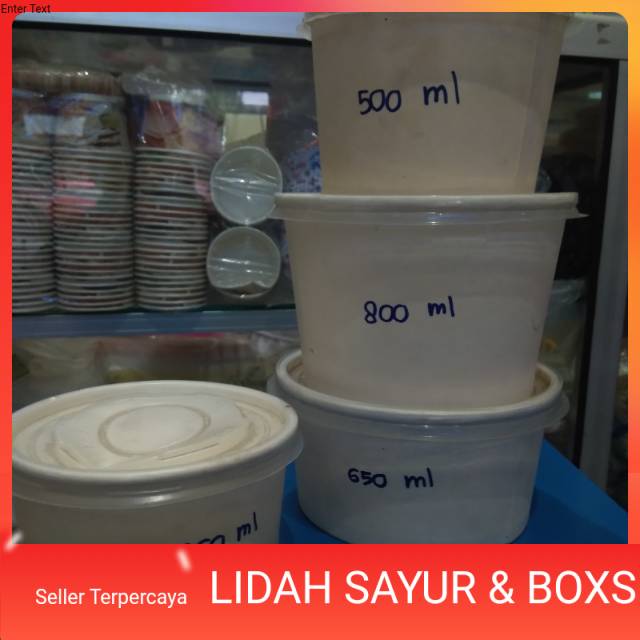 Paper bowl (650ML) (800ML) - mangkok kertas ukuran 650ml paperbowl + tutup isi 25pcs/pack PAPER BOWL 360ml 500ml 650ml 800ml + TUTUP Putih / Mangkok Kertas PAPERBOWL 12oz 17oz 22oz 27oz