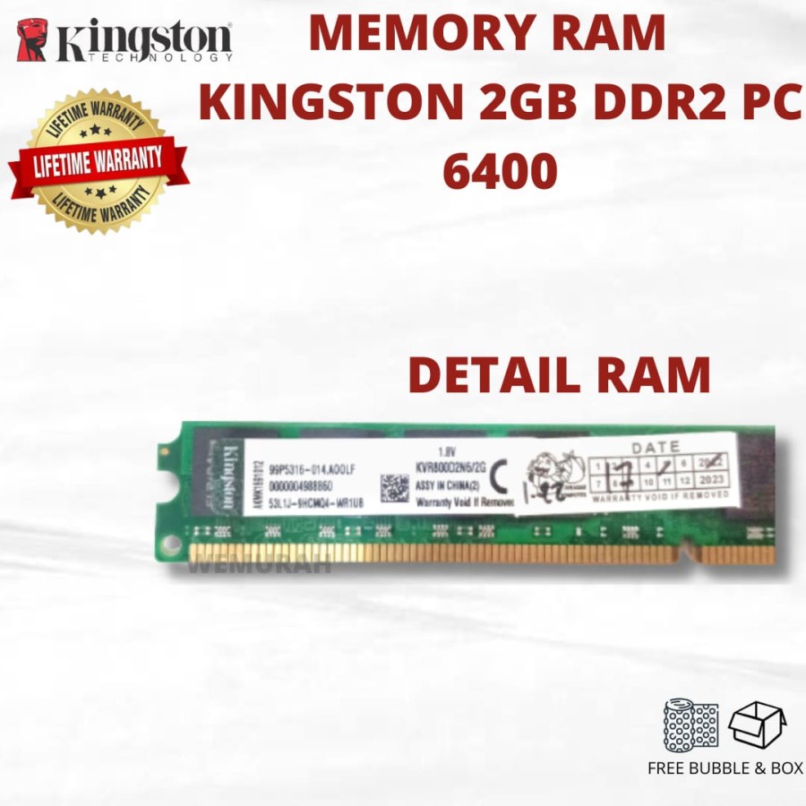 Memory Kingstone 2GB ddr2 PC 5300 6400