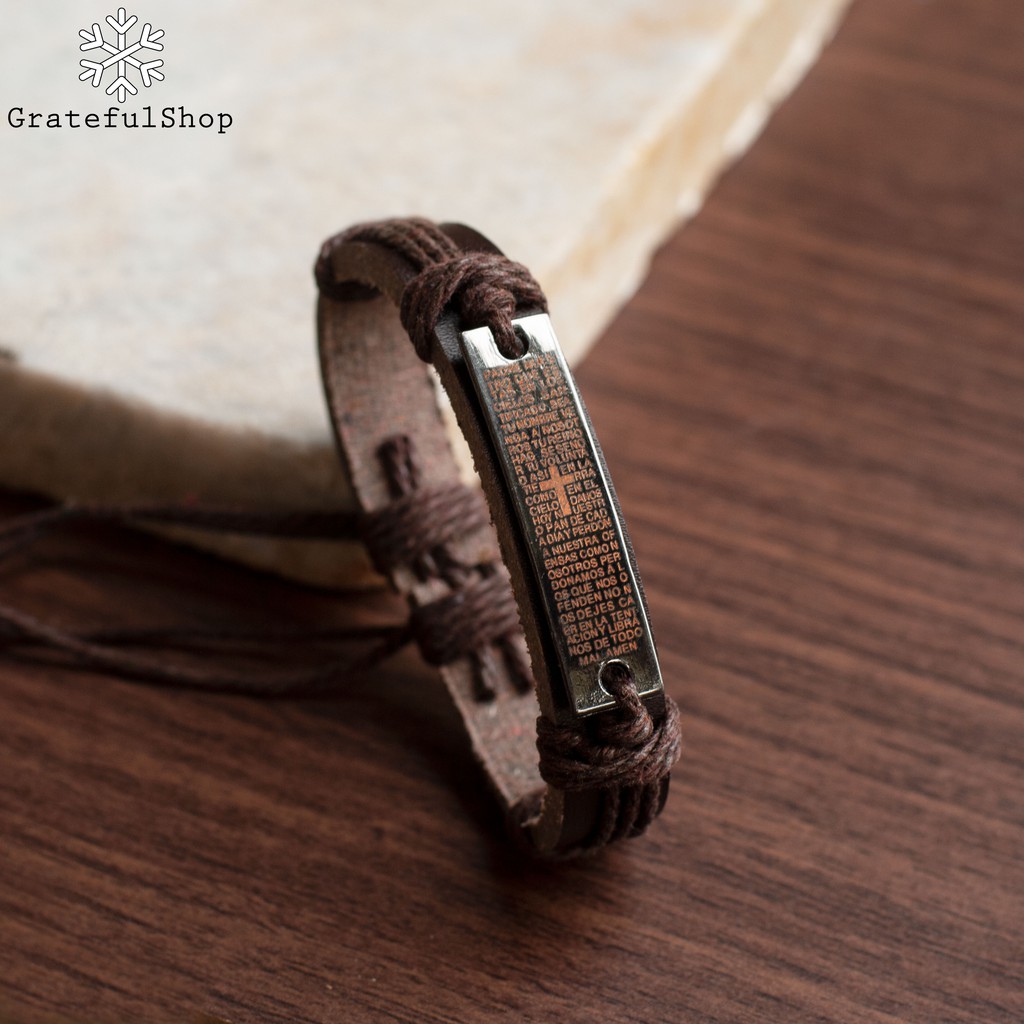 Grateful - Gelang Doa Bapa Kami square (Coklat)