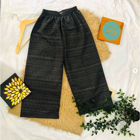 Kulot All Size - Pattern Style PT001 (Warna hitam garis putih)