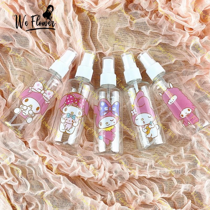 (We) Botol Kosong Bahan Plastik Desain My Melody Kartun Kapasitas 100ml Dapat Diisi Ulang