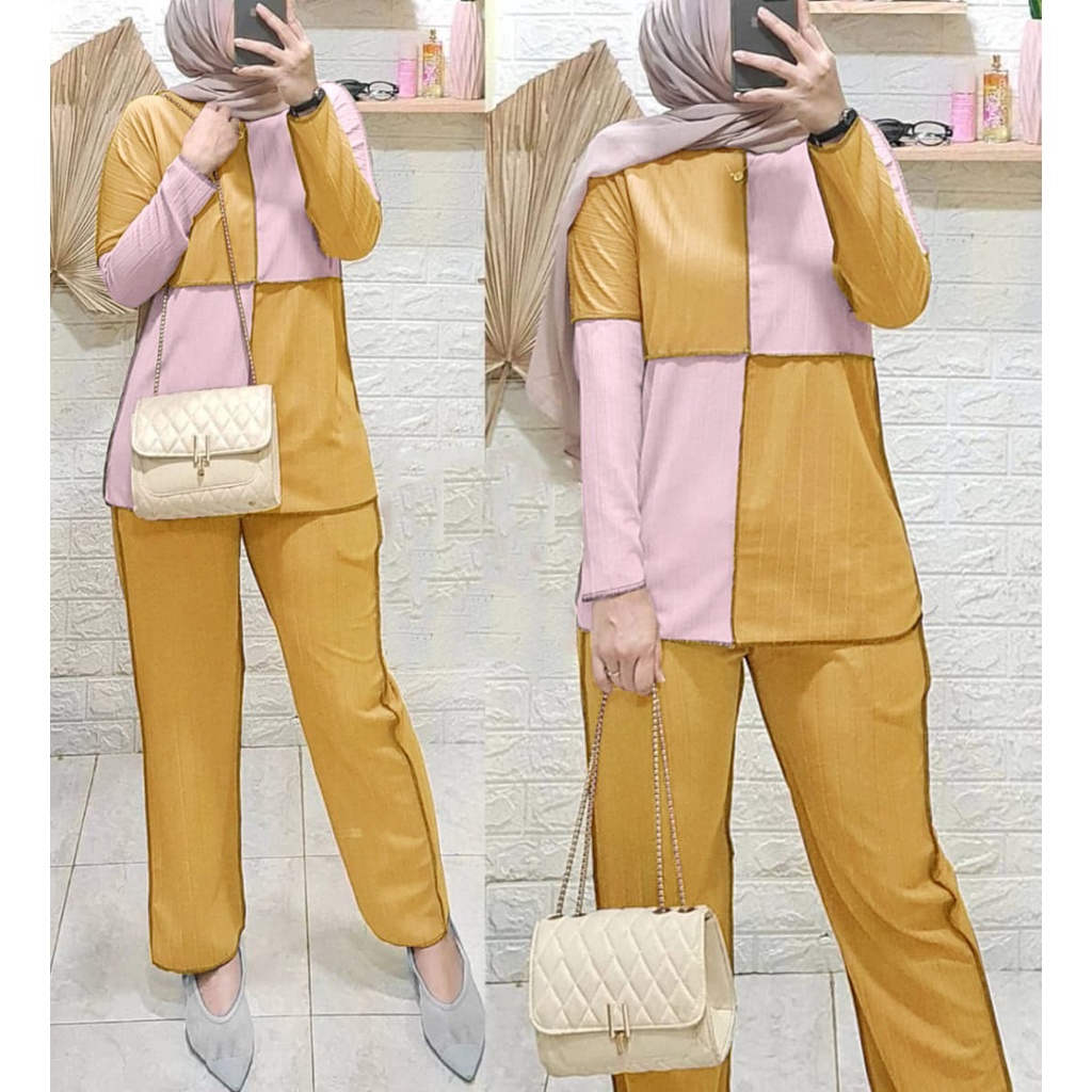 PAKAIAN WANITA SETELAN CELANA CELLO FASHION TERKINI DMR