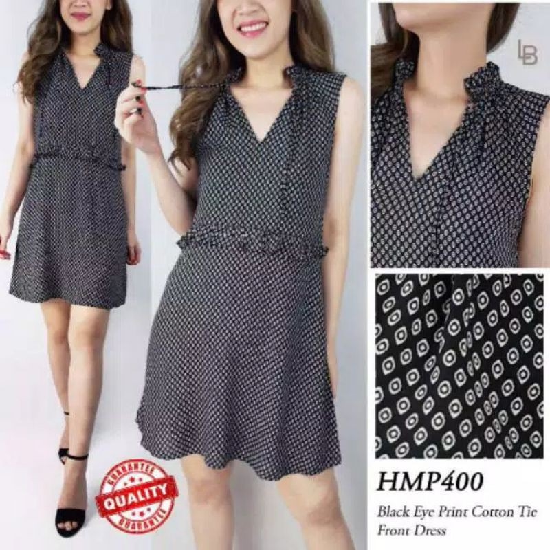 HM black etnic patterned rufe detail shirt dress