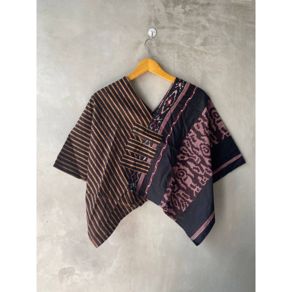 CROP TOP TORAJA TROSO AYAMIA ATASAN BATIK WANITA MODERN-Troso Coklat