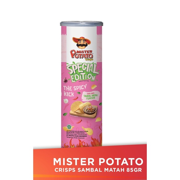 (PROMO) Mister Kentang Snack Mr. Potato Crips Keripik Kentang pringles Original BBQ Sambal Matah 85G keripik mr potato snack Barbeque barberqui sambel matah 85 Gram 85 G