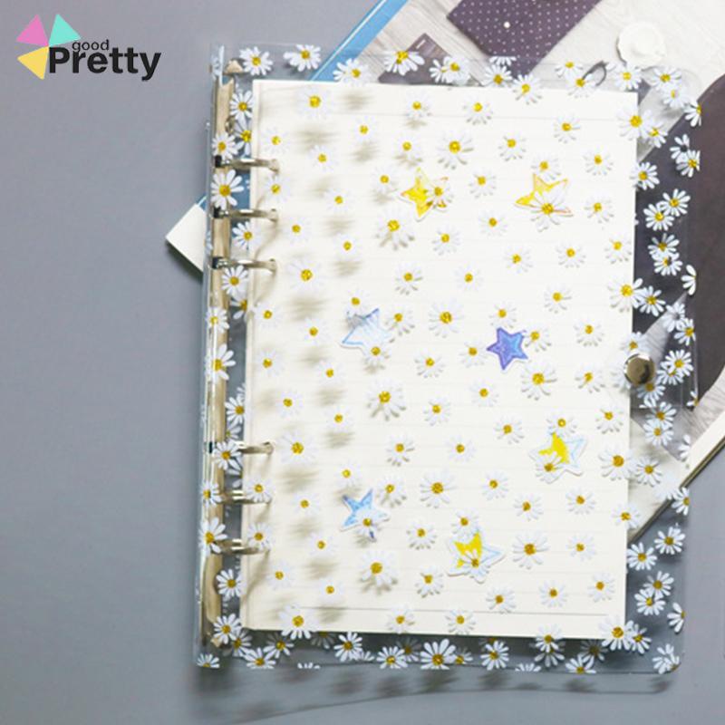 Buku Notebook / Catatan / Diary A6 Cover PVC Transparan Motif Bunga Daisy - PD