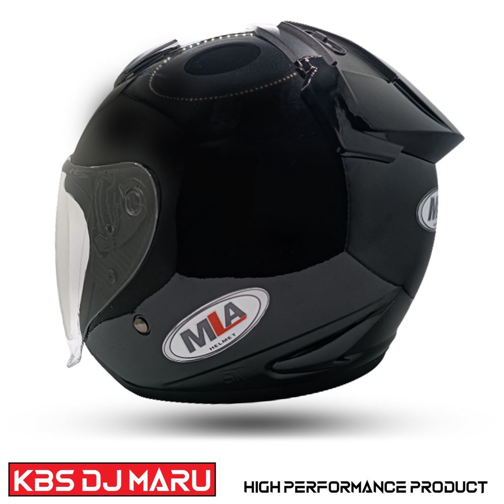 Helm Half Face MLA Polos BLACK GLOSY Untuk Pria Dan Wanita Dewasa SNI COD [PREMIUM QUALITY PRODUCT]