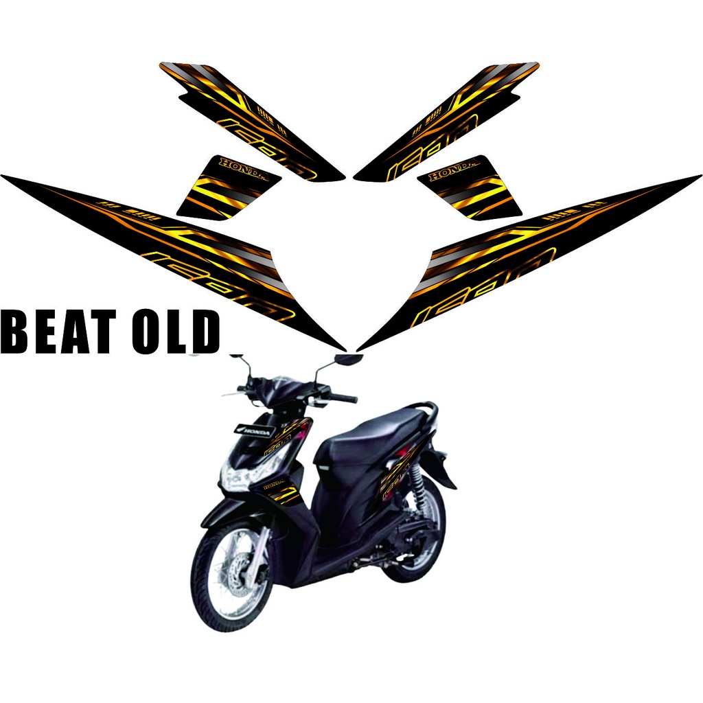 COD- STIKER VARIASI MOTOR HONDA BEAT KARBU OLD VARIASI MOTIF 2022 GOLD MOTIF VARIASI BARU 2022 VARIA