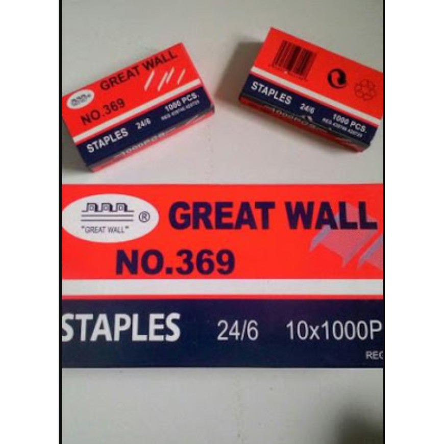 10 Pak Kecil Isi Stapler Great Wall No. 369