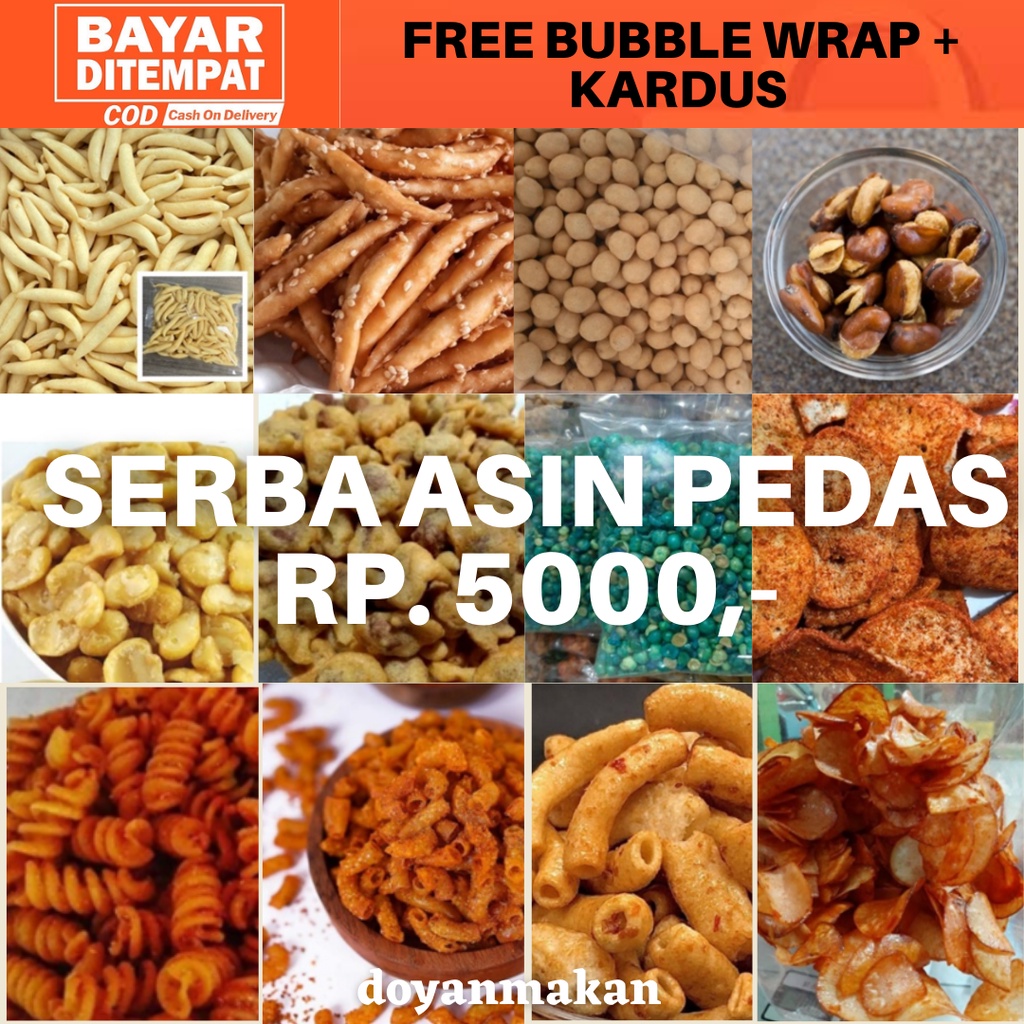 ( PP ) Snack Rumahan Serba 5000 PEDES ASIN Jajanan Termurah Cemilan Terenak Bandung