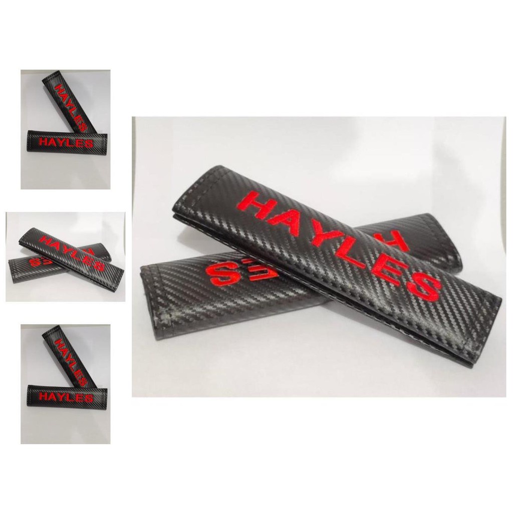 SEAT BELT PAD CARBON HAYLES SEATBELT COVER SABUK PENGAMAN CARBON HITAM