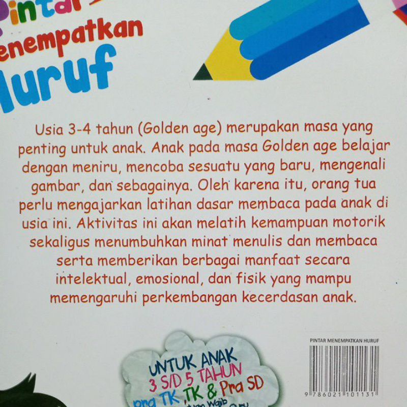 Buku Mengenal &amp; Pintar Menempatkan Huruf Metode Aktif Cepat Tepat Cermat