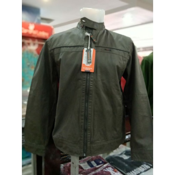 Jaket Cardinal Kanvas Coklat Kerah Kc
