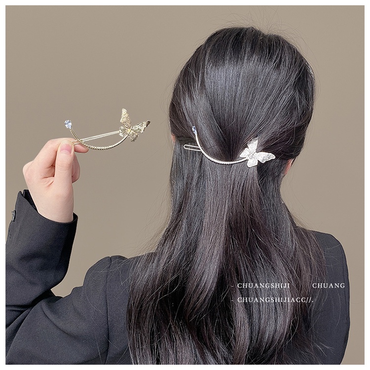 Butterfly Jepit Rambut Bentuk Kupu-Kupu Bahan Metal Untuk Wanita