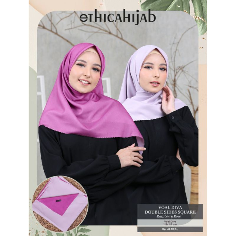 HIJAB SEGIEMPAT VOAL DIVA DOUBLE SIDES SQUARE ETHICA HIJAB