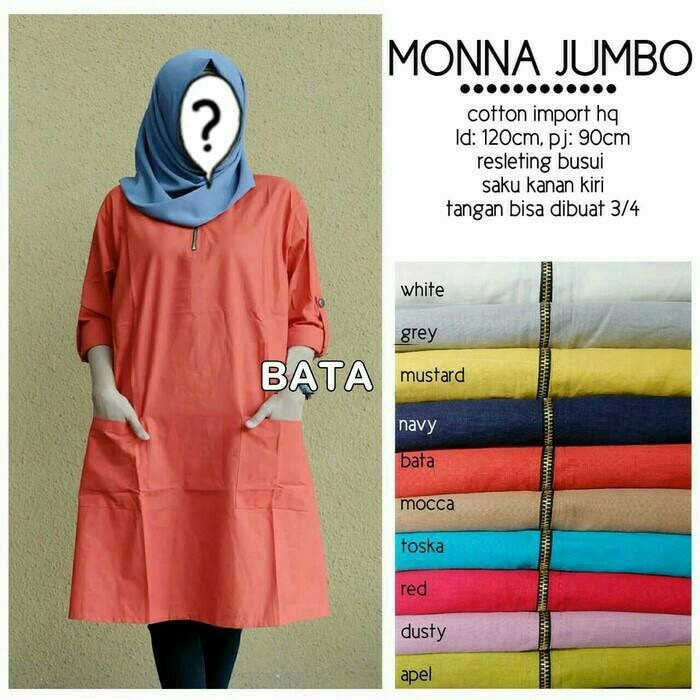 BIG SALE Monna Size Jumbo Tunik Tunic Blouse Top Kemeja Wanita Onli BRANDED