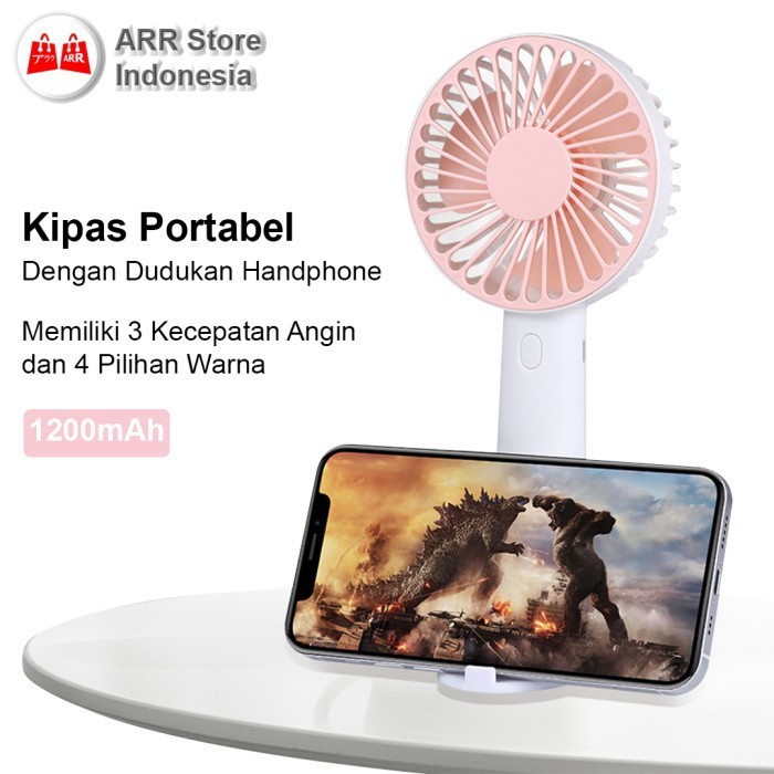 Kipas Angin Portable Mini 3 Speed Kipas Angin Meja USB 1200 mAh