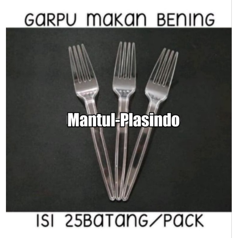 Garpu Panjang Bening / Garpu Makan Bening @25pcs