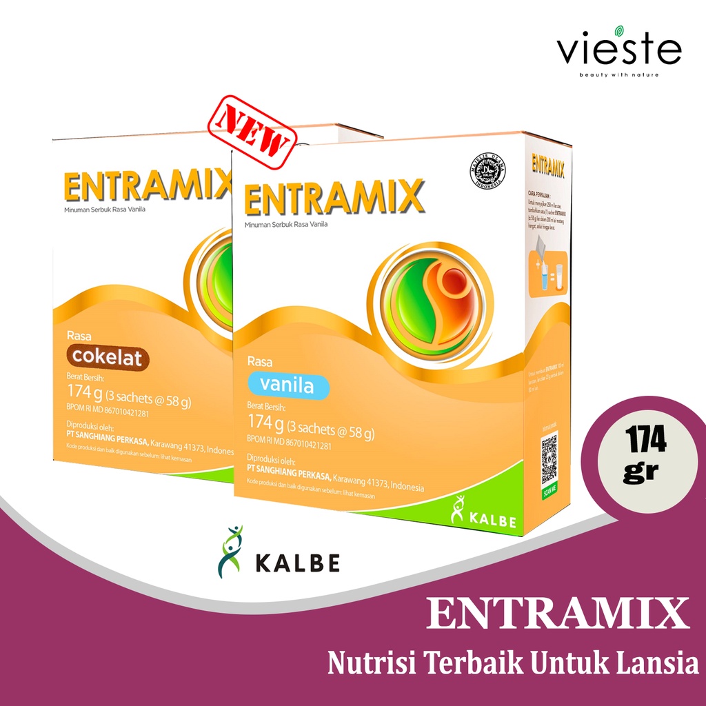 

ENTRAMIX - COKLAT DAN VANILA - NUTRISI MAKANAN DIET LANSIA TINGGI PROTEIN ORIGINAL & MURAH