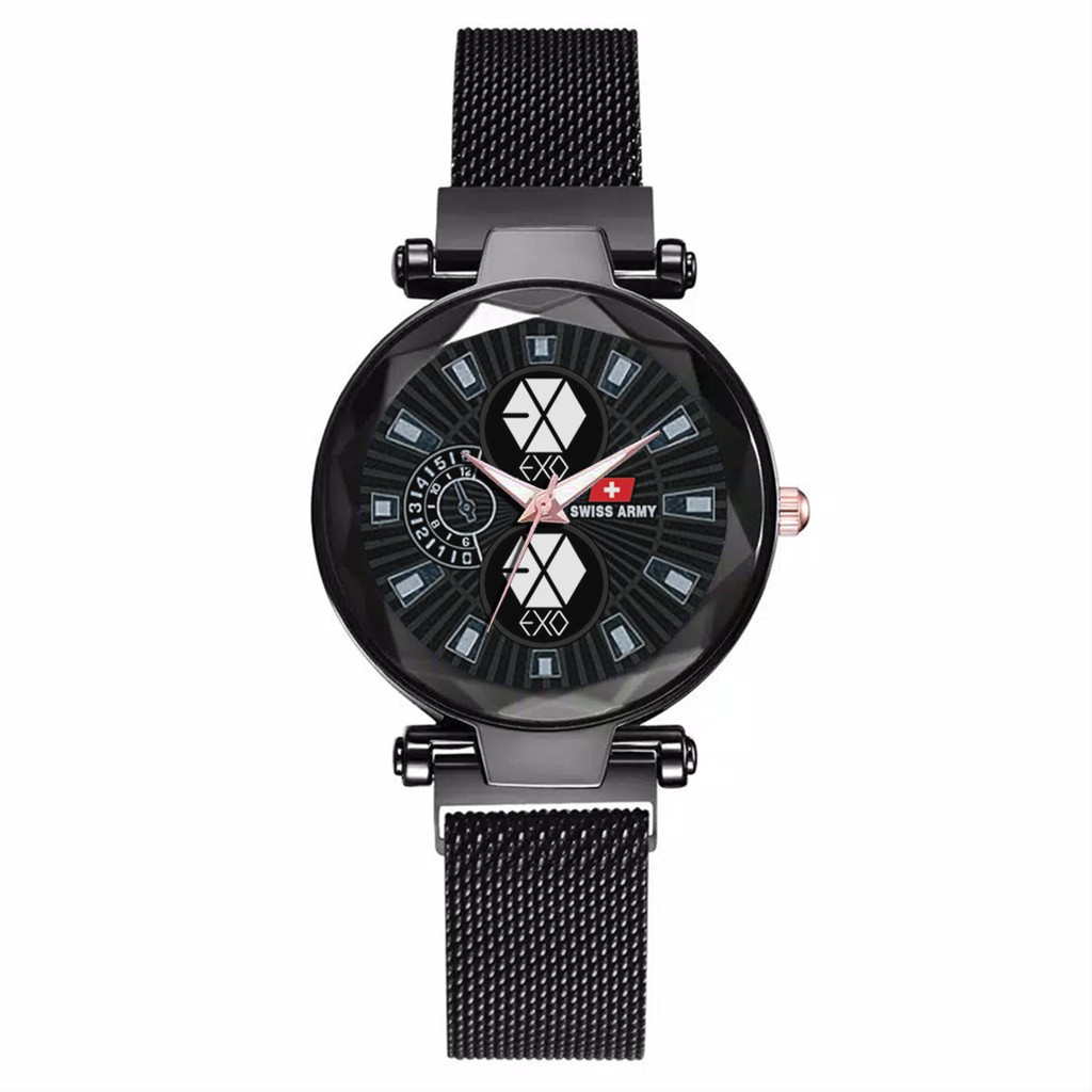 Jam Tangan Wanita Custom - EXO Free Box &amp; Batre Cadangan