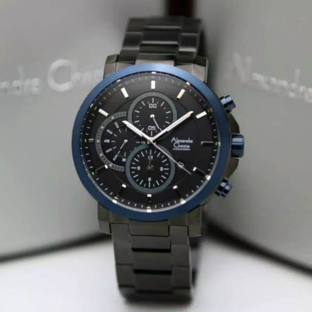 JAM TANGAN PRIA ALEXANDRE CHRISTIE AC 6350 BLACK BLUE