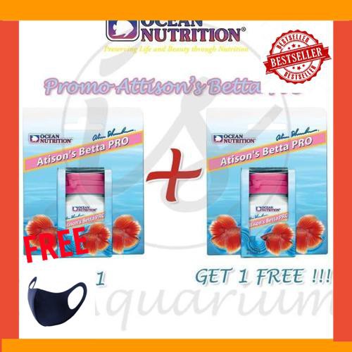 PROMO BUY 1 GET 1 OCEAN NUTRITI Atison's Betta Pro 15gr Makanan Cupang FREE