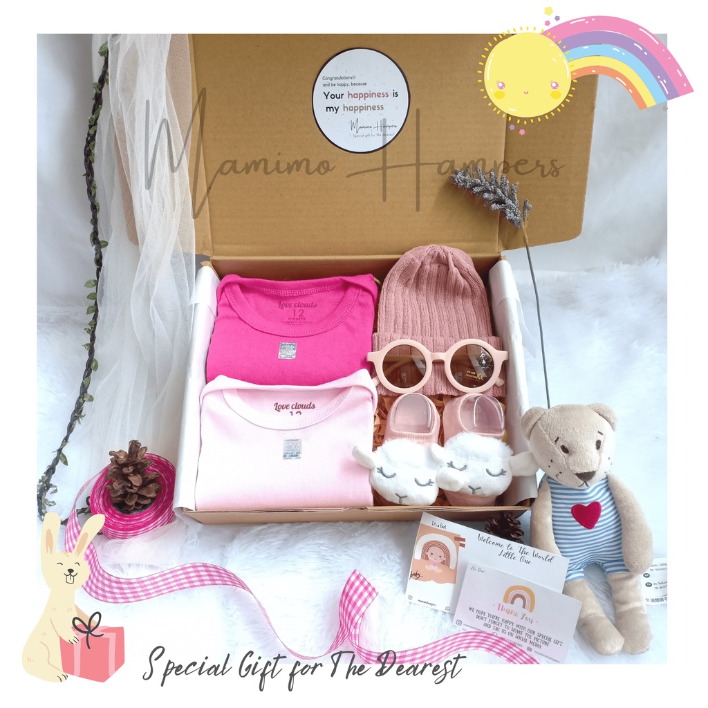Hampers Baby Lucu 2 Series Double Jumper | Newborn Gift Set | Kado bayi - By Mamimohampers-Pink - Fanta