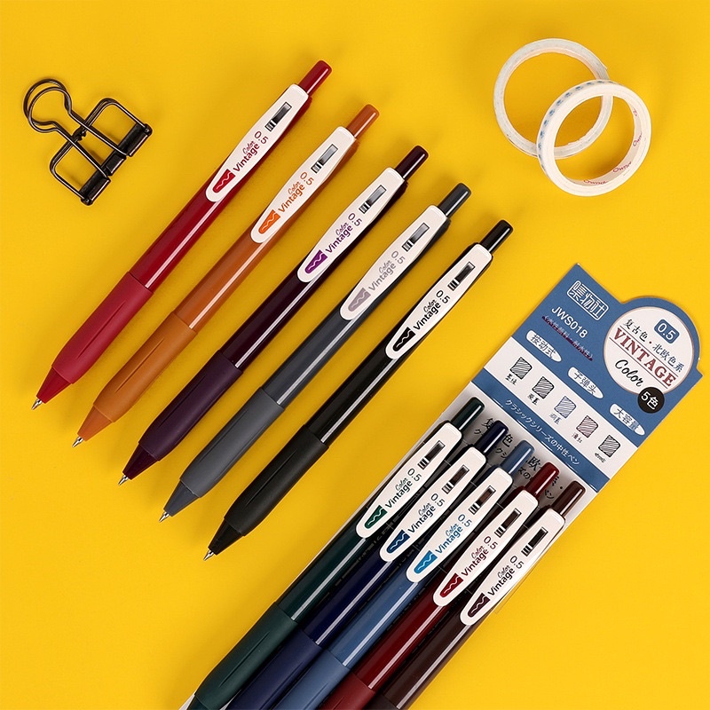 

KENSHO Pen Vintage Colour Ink 0.5 mm set 5 / Bolpen /Pulpen/Warna
