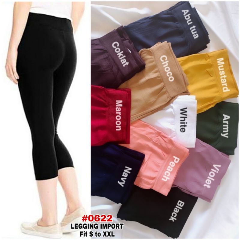 Legging HW Basic Polos 7/8 Premium Import Tebal Fit S-XXL Jumbo