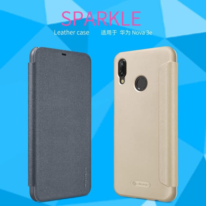 HUAWEI P20 Lite (Nova 3E) Flip Cover NILLKIN Sparkle Case - Hitam