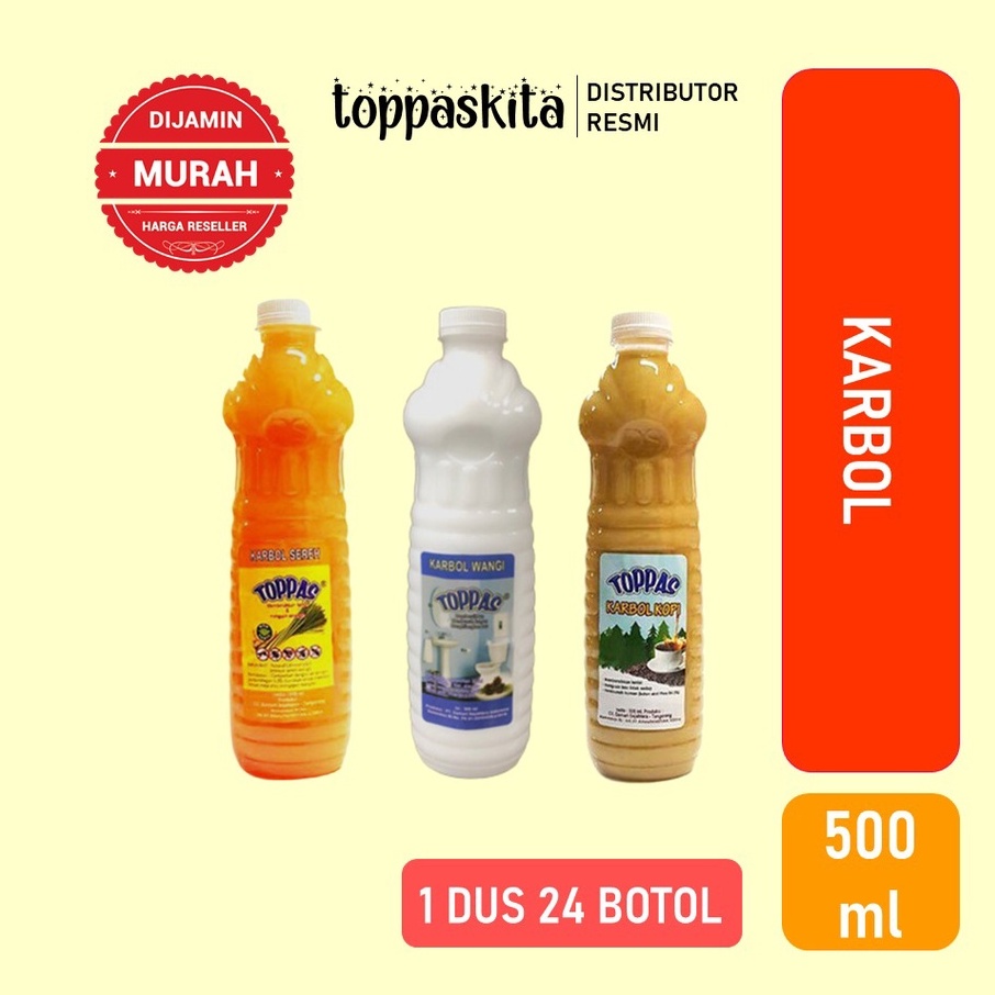 Toppas Sabun Cuci Piring / Cuci Tangan / Pembersih Lantai / Karbol / Softener / Multipurpose Cleaner / Pelicin Setrika  / Deterjen Cair 500ml (Gojek/Grab)