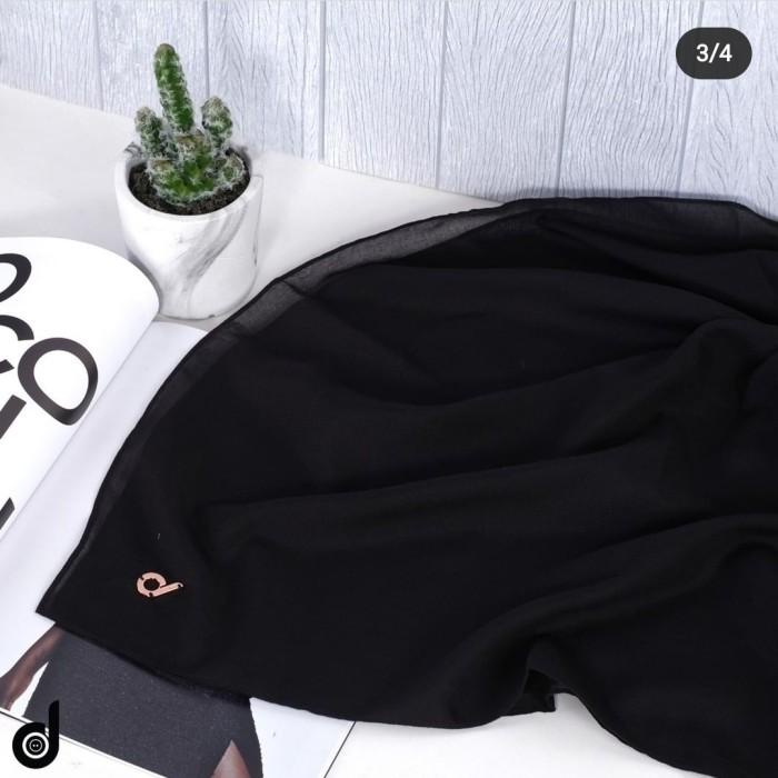 Jilbab Polos Liza Voile Ultrafine "Black/Hitam" by Deenay