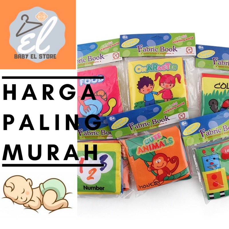 Buku Kain Bantal Bayi Mainan edukasi anak Soft Book Baby Play Sewing Cotton Katun Import