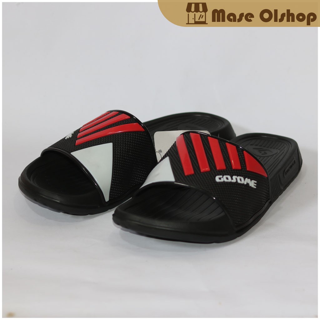 Sandal Slop Karet Gosome 918B-Hitam merah