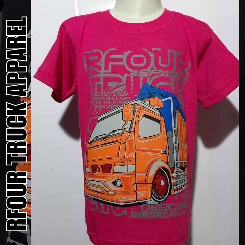 PROMO/OBRAL KILAT/Kaos truck anak anak kaos truck original Rfour kaos truck mania kaos anak harga grosir kaos anak anak Kaos truk oleng warna pink kaos truk anak terbaru kaos rfour original