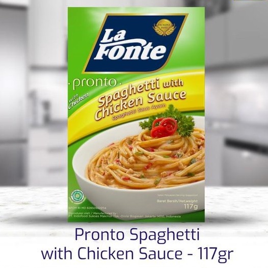 LA FONTE PRONTO SPAGHETTI WITH CHICKEN SAUCE SPAGHETI AYAM 117GR