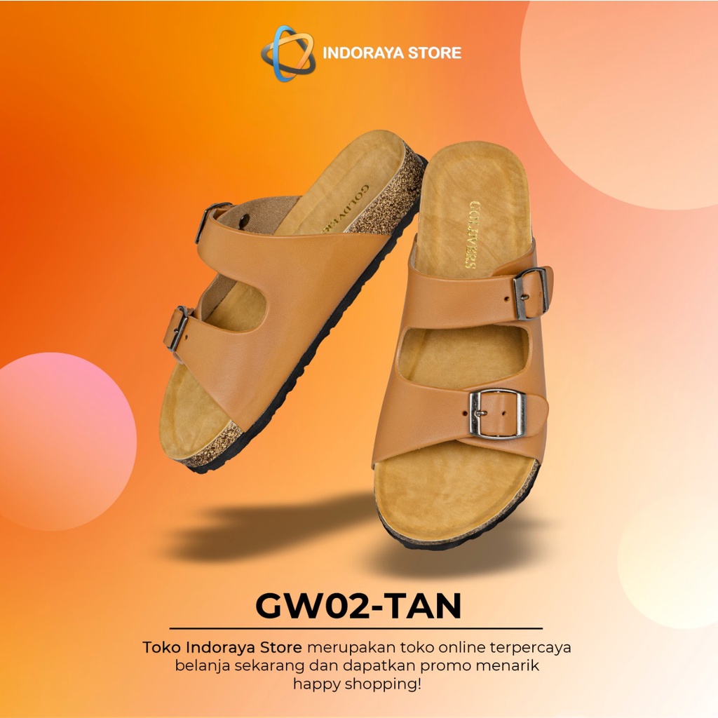 INDORAYA STORE Sandal Wanita Original GOLDVERS Model Slot Gesper 2 Casual Premium Hight Quality