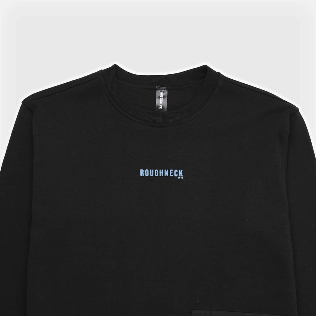 Crewneck Roughneck Pocket SS224 Black Tactical Studio Cyan - Sweater Roughneck Pocket