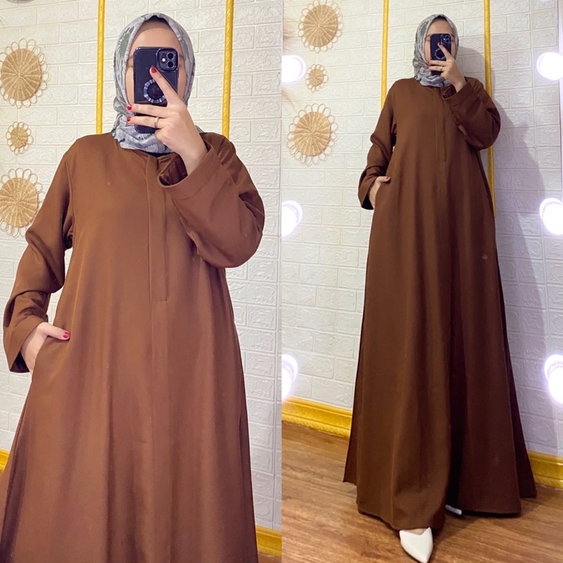 Dress Mecca Abaya, Bahan shakila premium. LD 110 PB 140