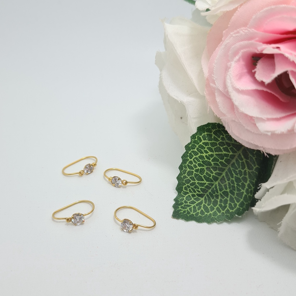 Anting Anak Emas Muda Kenip Mata Putih Setengah Gram