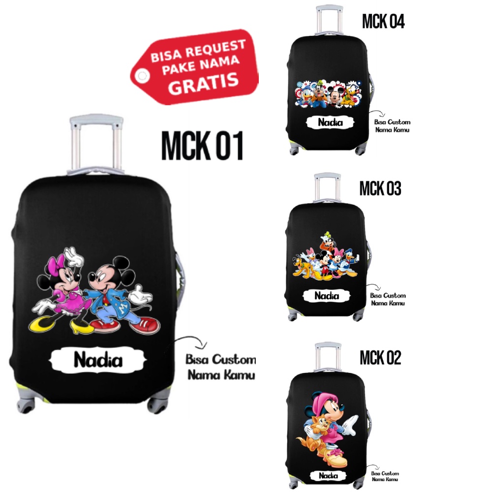 Luggage Cover Elastic Mickey Mouse Size 20 22 24 28 Inch Inc Samonite Lujol Rimowa Sarung Pelindung 