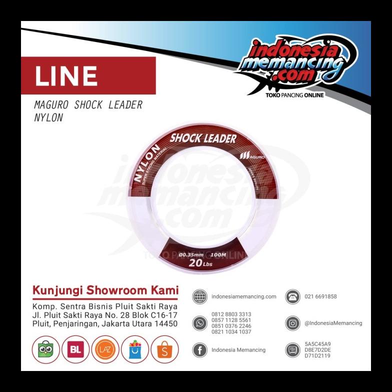 TERBARU SENAR MAGURO NYLON SHOCK LEADER 100M - 20LB ALAT PANCING MURAH AL6