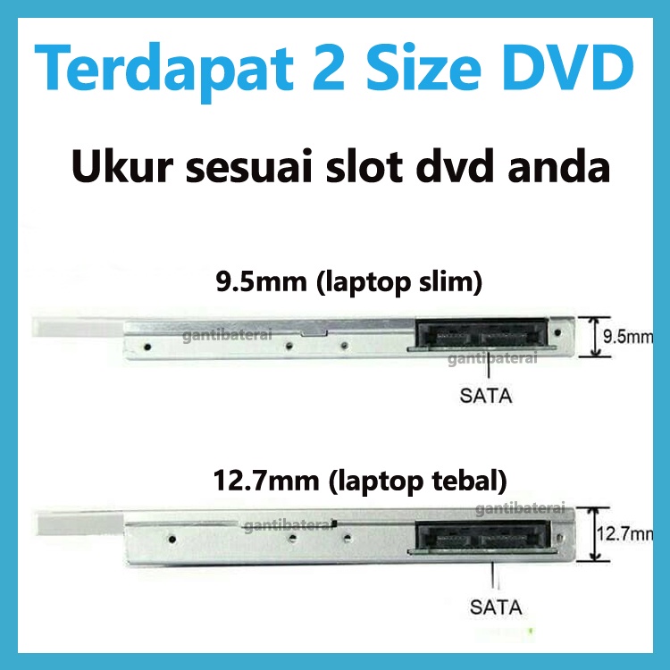 SSD HDD Caddy Laptop Dell N5010 M5110 N5110 12.7mm tebal